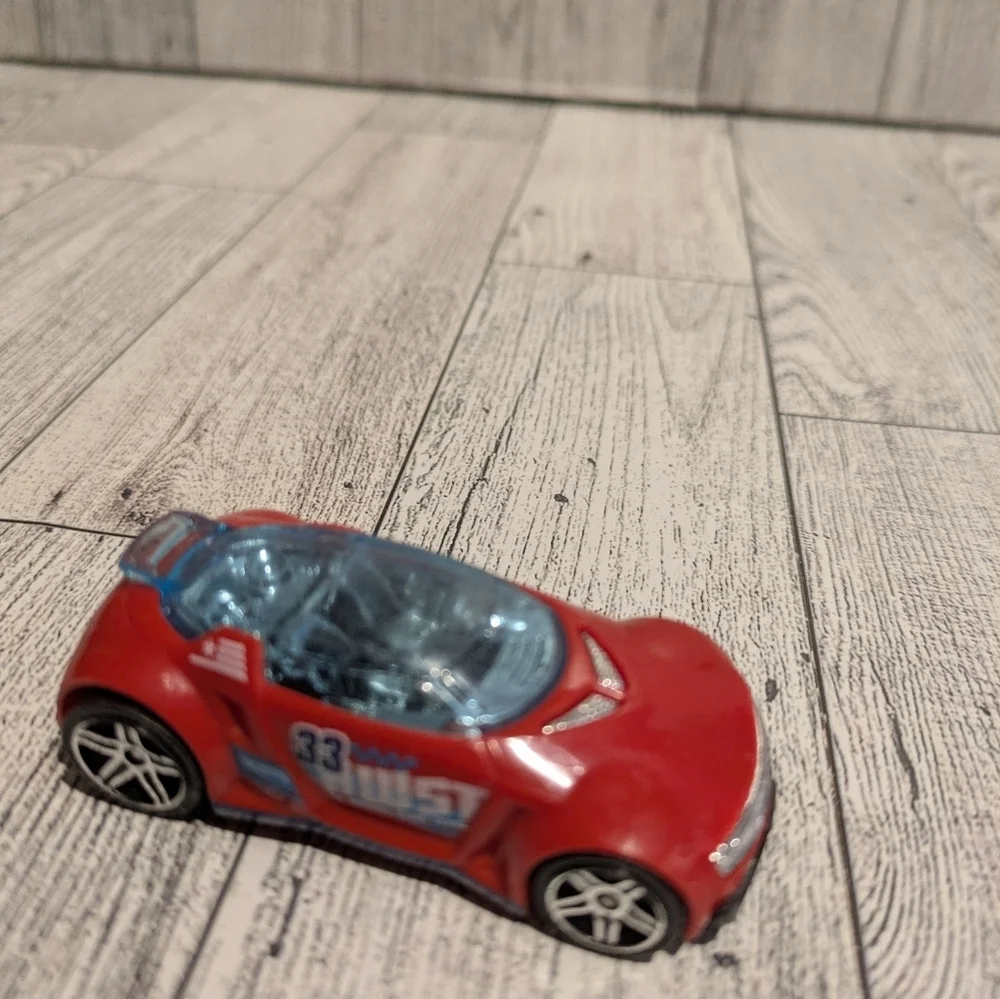 Red Kids Racing Toy Car with Blue Windshield